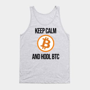Keep Calm and Hodl BTC Bitcoin Crypto Krypto Coin Tank Top